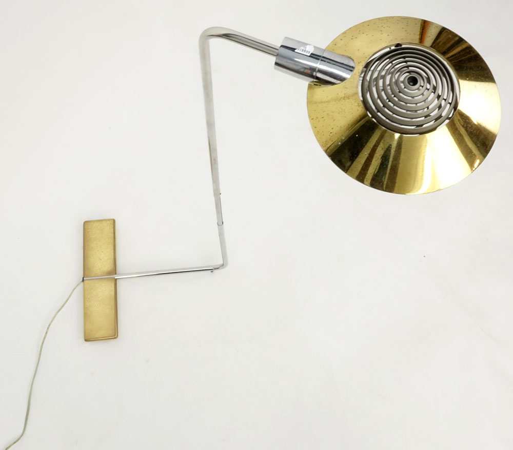 Cedric Hartmann, American (b-1929) Modern Stainless Steel and Brass Floor Lamp