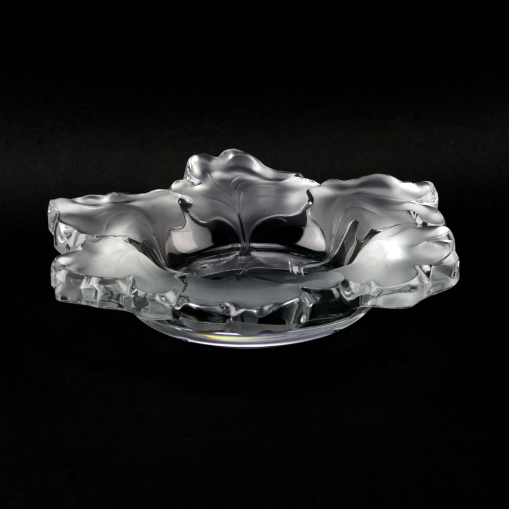 Lalique France "Capucines" Frosted Crystal Bowl. 