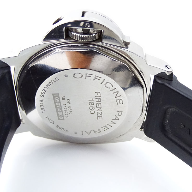 Men's Panerai Officine Firenze 1860 Stainless Steel 44mm Automatic Movement Watch with Rubber Strap