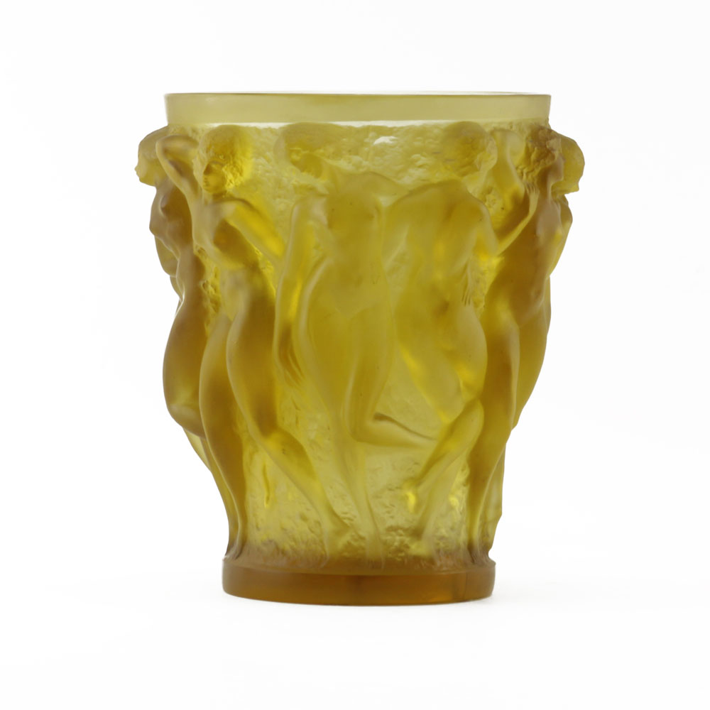 Rene Lalique "Bacchantes" Amber Grand Vase, Circa 1927