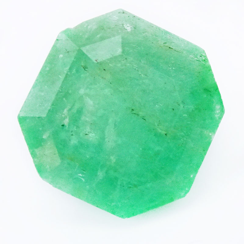 13.62 Emerald Step Cut Colombian Emerald.