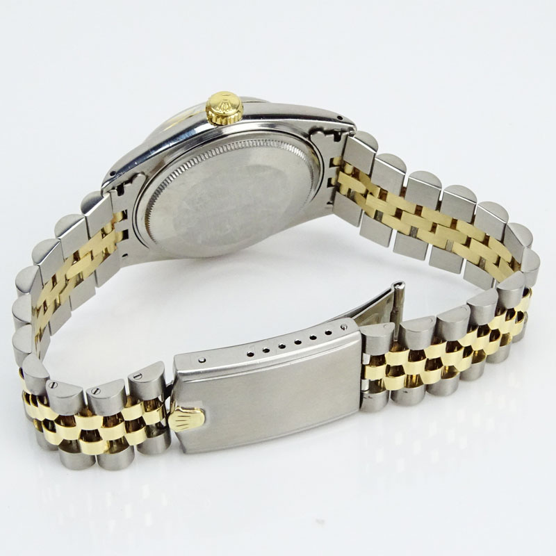 Men's Vintage Rolex Oyster Perpetual Datejust Stainless Steel and 14 Karat Yellow Gold Bracelet Watch