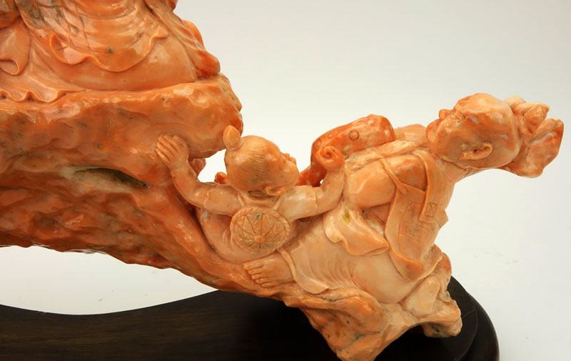 Rare Chinese 17/18th Century Chai-Ch'ing Dynasty Angel Skin and Melon Color Coral Group