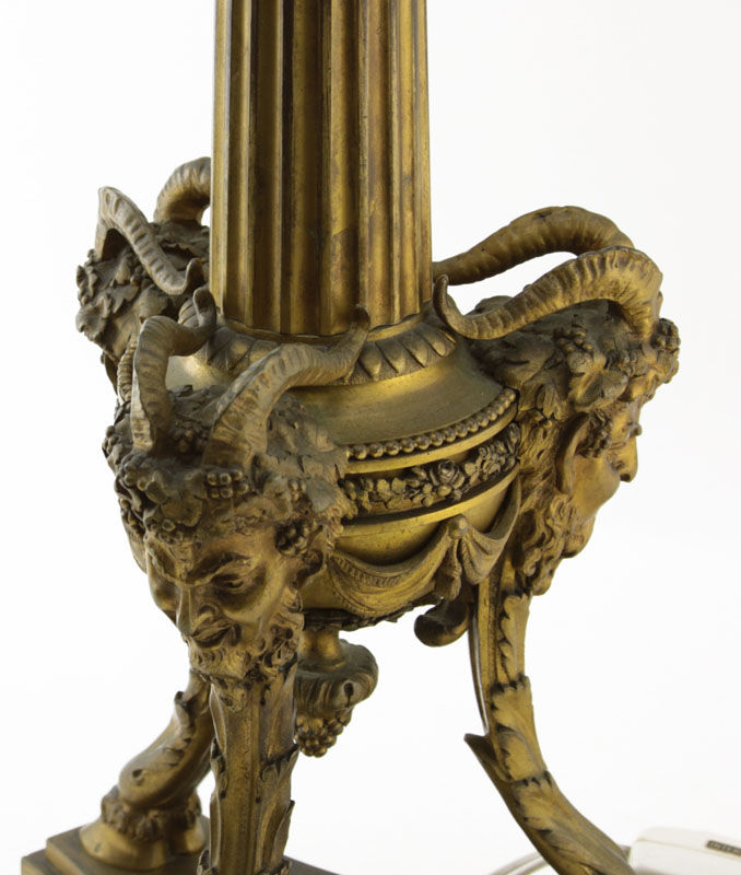 19th Century Gilt Bronze Candelabrum Mounted as Lamp