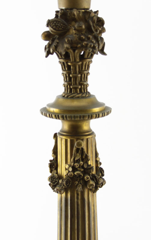 19th Century Gilt Bronze Candelabrum Mounted as Lamp