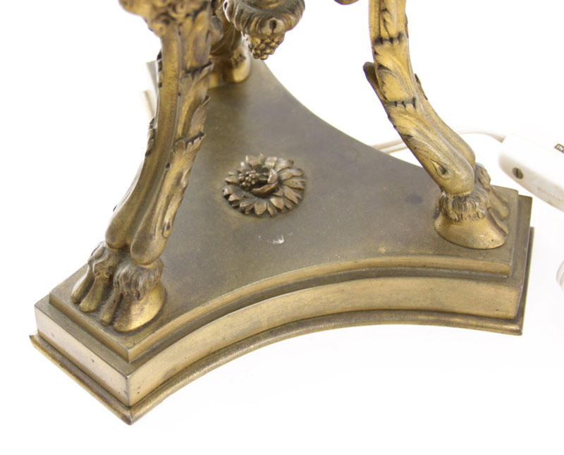 19th Century Gilt Bronze Candelabrum Mounted as Lamp