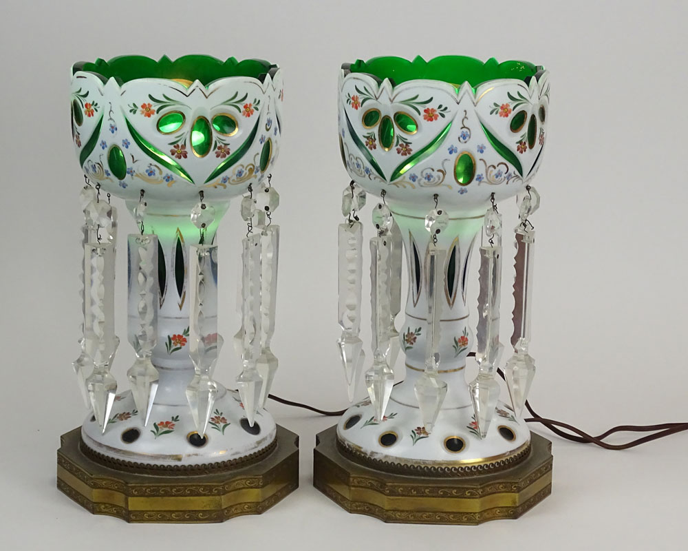 Pair of 20th Century Bohemian Glass Lusters