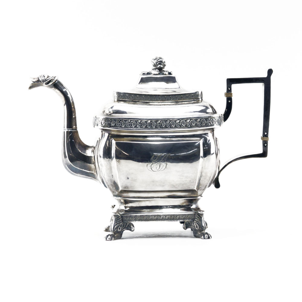 Joseph Lownes, American (1758-1820) Circa 1800s Philadelphia, Pennsylvania Coin Silver Teapot