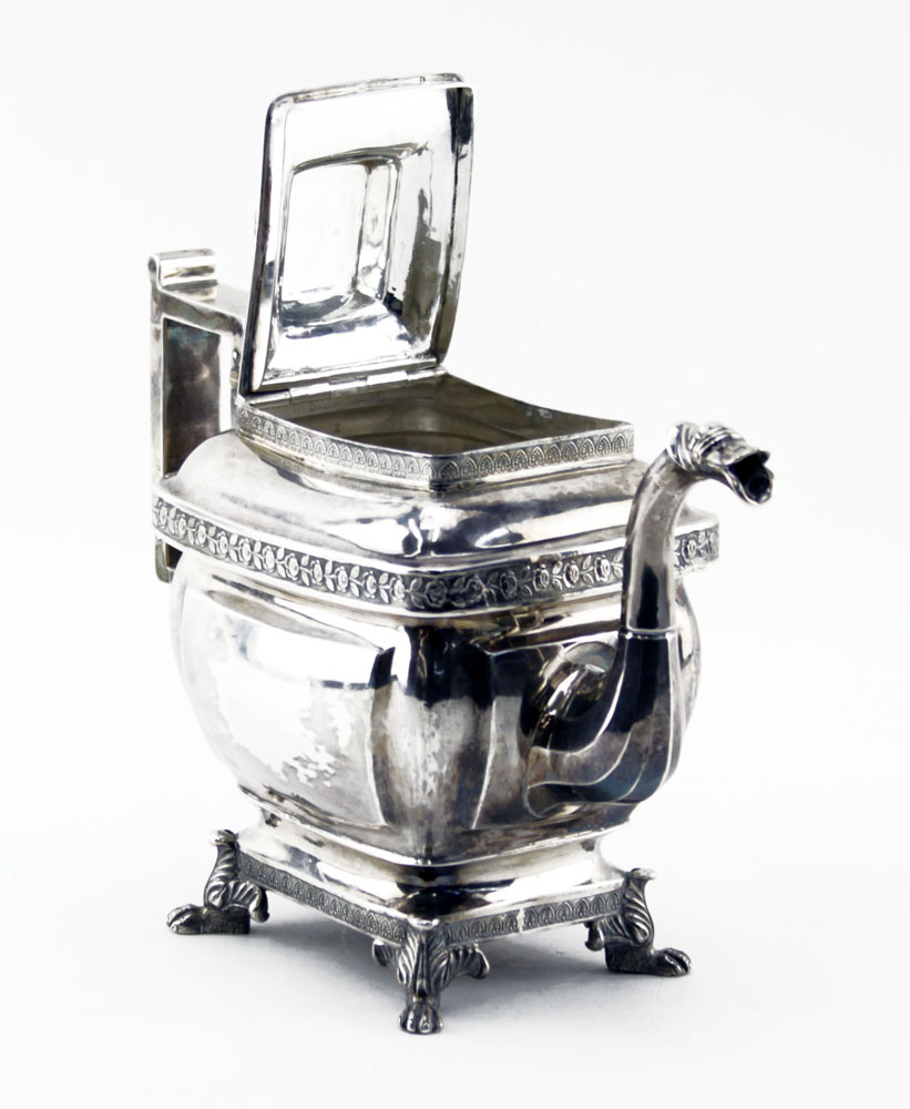 Joseph Lownes, American (1758-1820) Circa 1800s Philadelphia, Pennsylvania Coin Silver Teapot