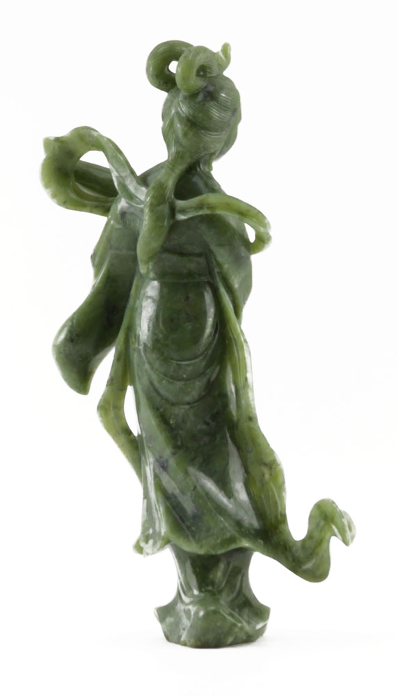 20th Century Chinese Carved Jade Guanyin Figurine