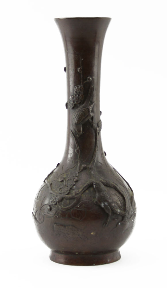 Grouping of Two (2) 19/20th Century Japanese Patinated Bronze Vases