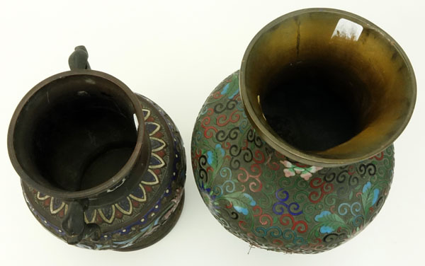 Two (2) Vintage Asian Cloisonne Vases