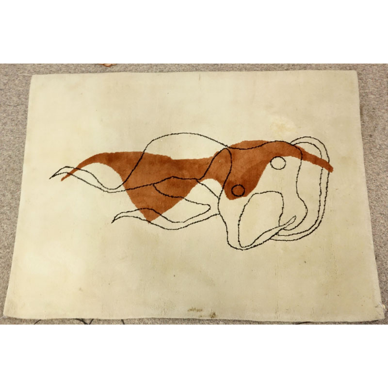 Modern Art Deco Rug with "Nymph" Originally Designed by Paul Albert Laurens