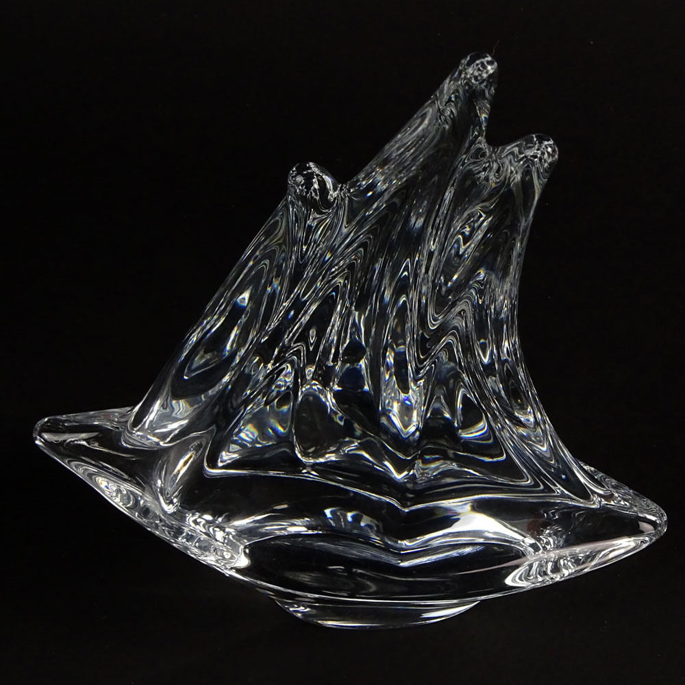 Daum France Crystal Sailboat Sculpture