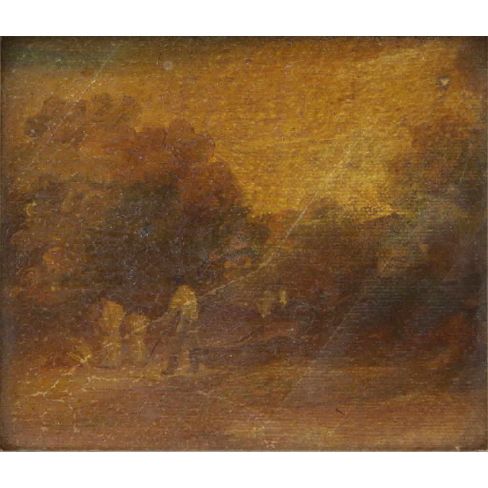 19/20th Century Oil on Board American School Landscape Scene