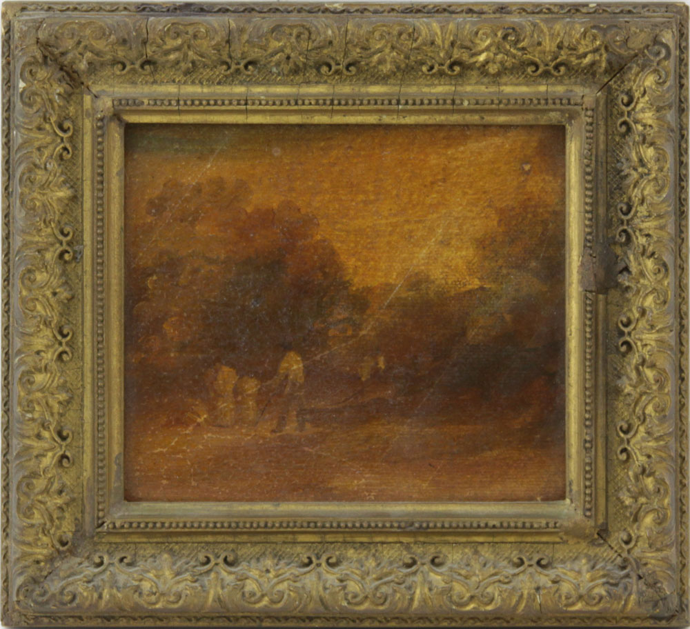 19/20th Century Oil on Board American School Landscape Scene