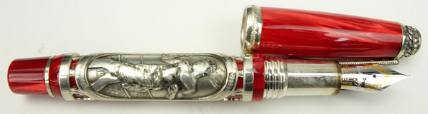 Montegrappa Ali vs Frazier Thrilla in Manila fountain pen in sterling silver with 18k nib