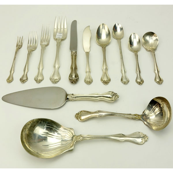 Sixty-One (61) Pieces  Westmorland George and Martha Sterling Silver Flatware