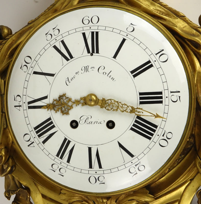 Fine 19th Century Louis XVI style French Gilt Bronze Cartel Clock