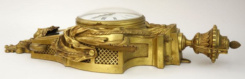 Fine 19th Century Louis XVI style French Gilt Bronze Cartel Clock