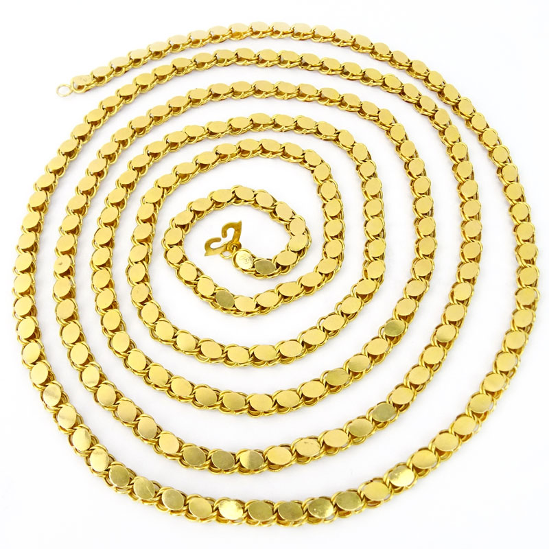 Vintage 18 Karat Yellow Gold 80" Necklace