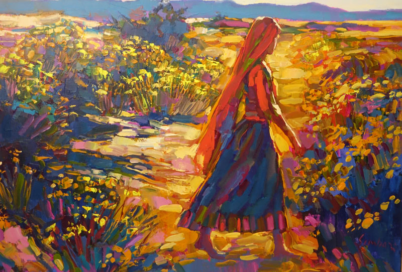 Nicola Simbari, Italian (1927-2012) Oil on canvas "Sonoran"