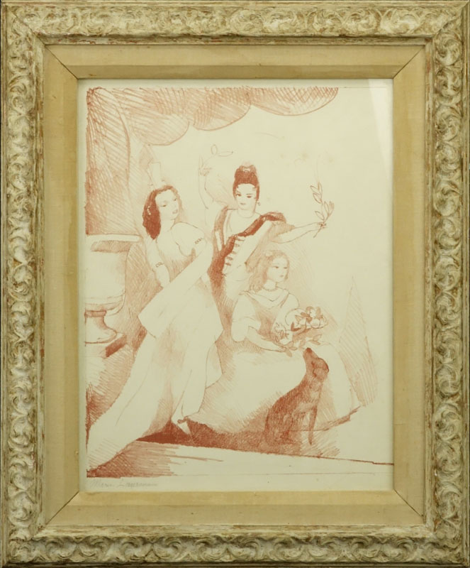 Marie Laurencin, French (1885-1956) Color lithograph "Three Women" Signed in pencil lower left