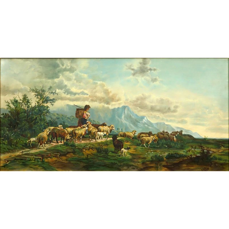 Late 19th Century Oil On Canvas "Tyrolean Shepard"