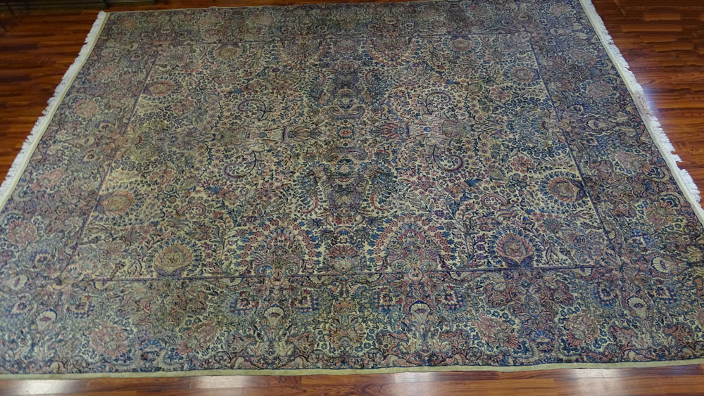 Semi Antique Palace Size Lavar Kerman Persian Carpet