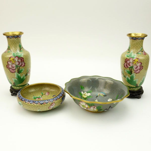 Lot of Four (4) Vintage Cloisonne Wares