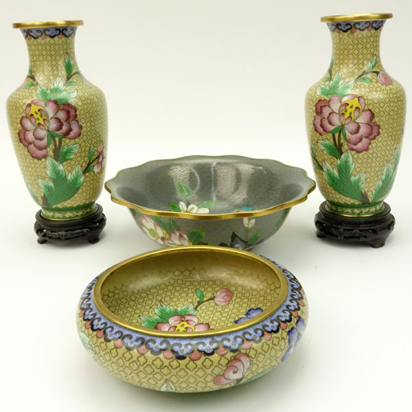 Lot of Four (4) Vintage Cloisonne Wares