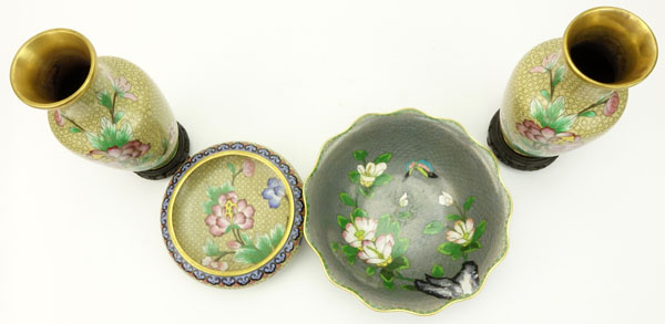 Lot of Four (4) Vintage Cloisonne Wares