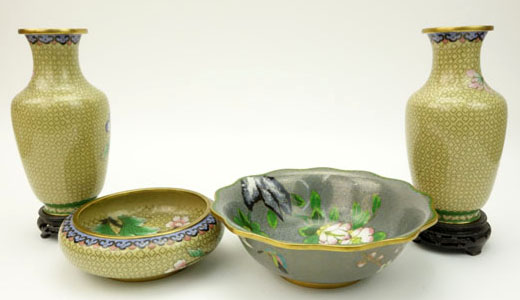 Lot of Four (4) Vintage Cloisonne Wares