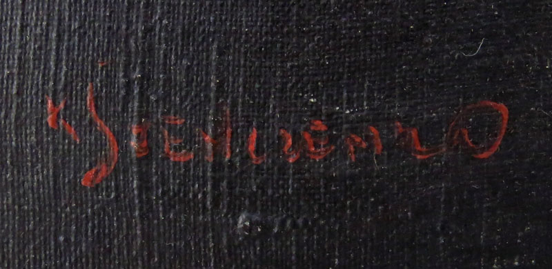 19/20th Century Oil On Canvas "Rabbi" Signed illegibly lower left
