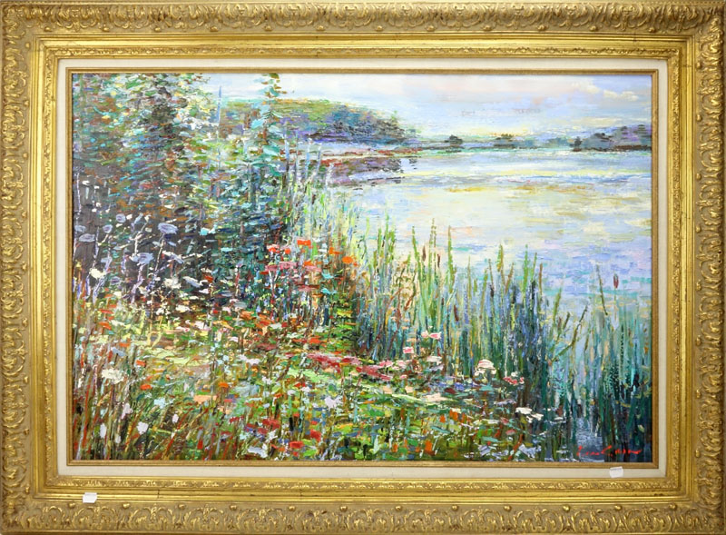 Large Contemporary Oil On Canvas "Impressionist Landscape"