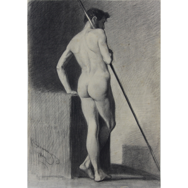19th Century Charcoal and Pencil Drawing