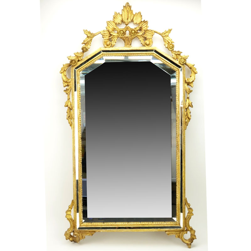 Modern Decorative Italian Gilt Pressed wood Mirror