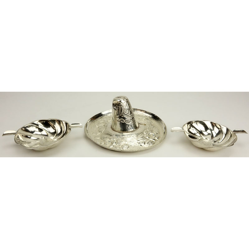 Grouping of Three (3) Sterling Silver Sombrero and Ashtrays