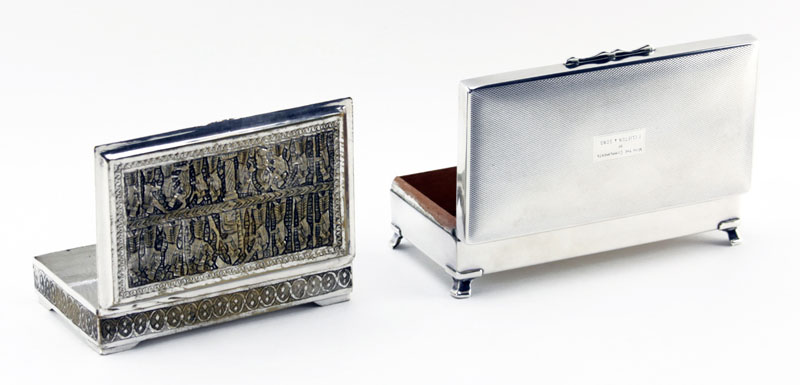 Grouping of Two (2) Silver plated Boxes