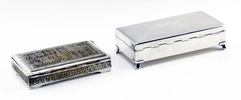 Grouping of Two (2) Silver plated Boxes