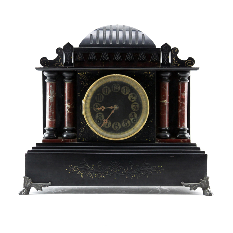 19/20th Century Victorian Style Slate Mantle Clock