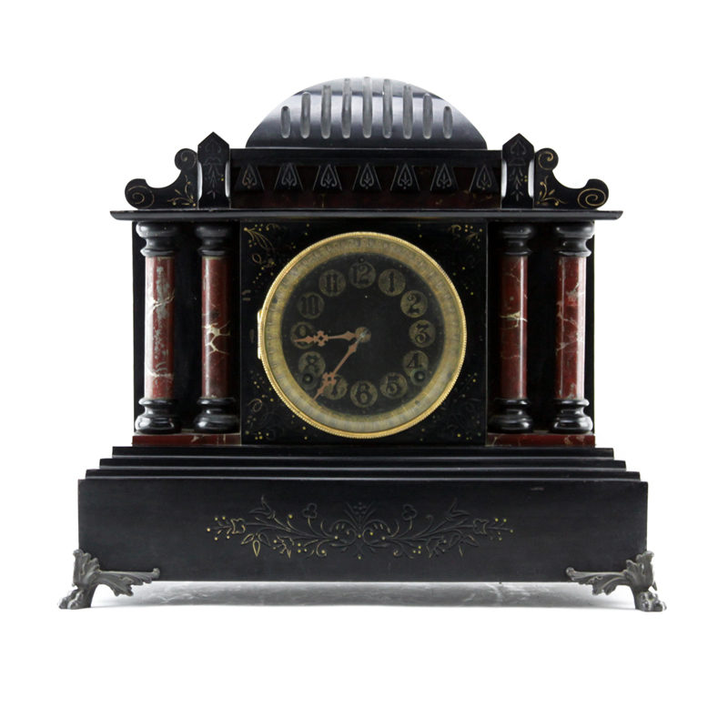 19/20th Century Victorian Style Slate Mantle Clock