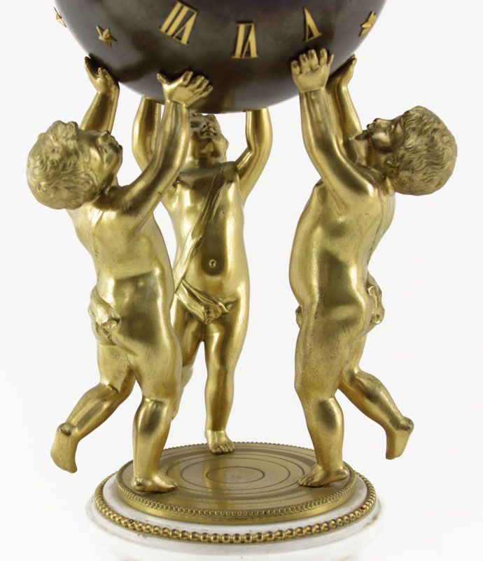 A 19th Century French Louis XVI Style Figural Three Piece Clock Garniture