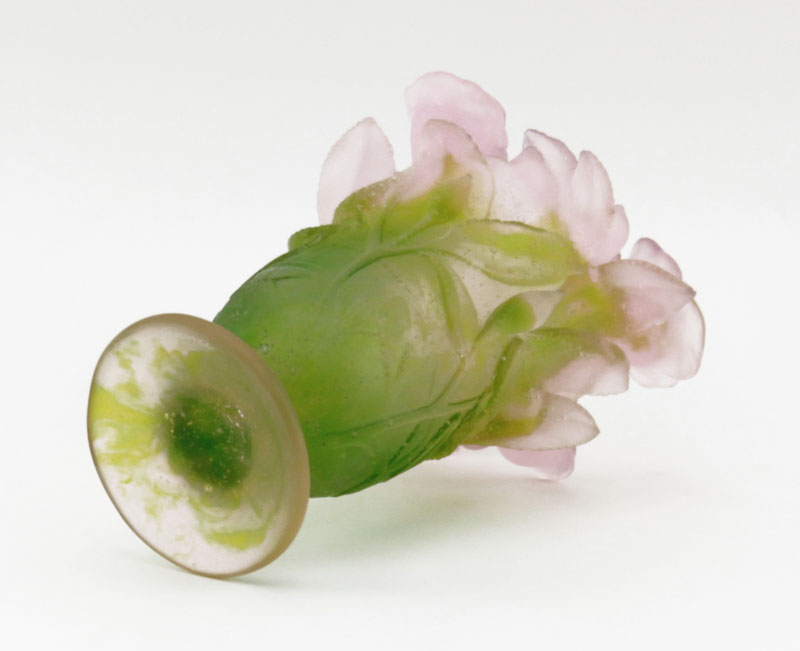 Daum Pate De Verre Floral Vase