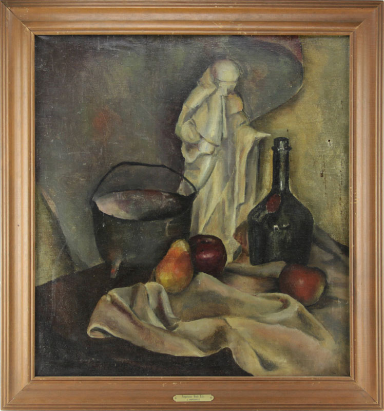 20th Century Oil on Canvas "Anglican Still Life"