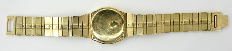 Lady's Vintage Piaget 18 Karat Yellow Gold Bracelet Watch with Diamond Accents and Quartz Movement