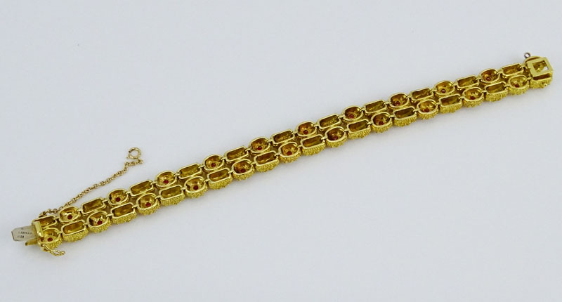 Vintage Tiffany & Co Approx. 3.0 Carat Burma Ruby and 18 Karat Yellow Gold Bracelet.