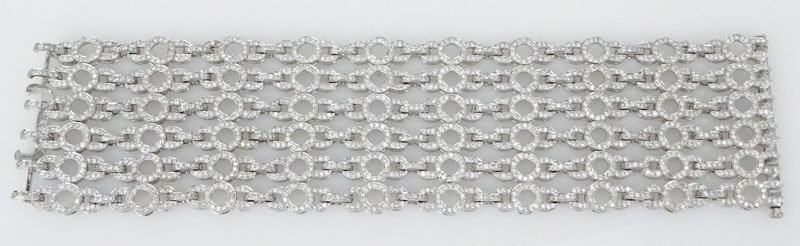 15.93 Carat Round Brilliant Cut Diamond and 18 Karat White Gold Bracelet.