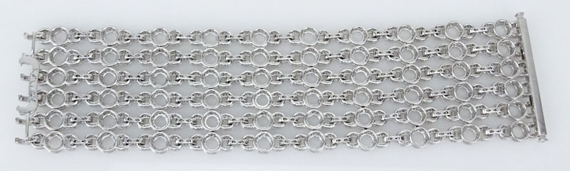 15.93 Carat Round Brilliant Cut Diamond and 18 Karat White Gold Bracelet.