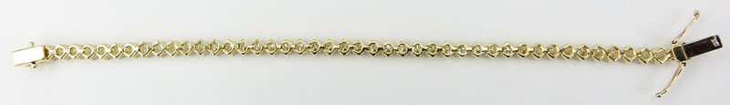 Approx. 10.0 Carat Round Brilliant Cut Diamond and 18 Karat Yellow Gold Tennis Bracelet